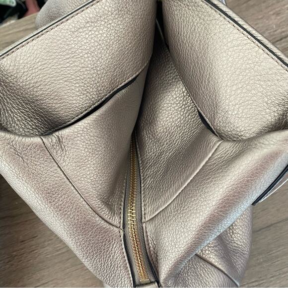 Coach Phoebe Saddle Leather Pebbled Medium Shoulder Bag Purse Pewter - Picture 13 of 13